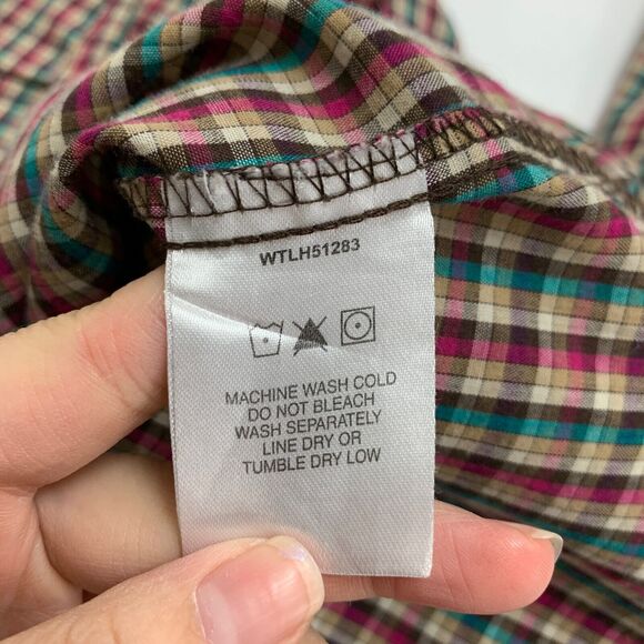 Wrangler Shirt Womens S Small Plaid As Real As Pearl Snap Button Western Pocket - Picture 10 of 13